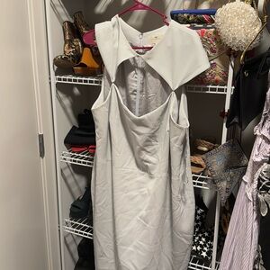 Grey Christian Siriano Dress with cutout